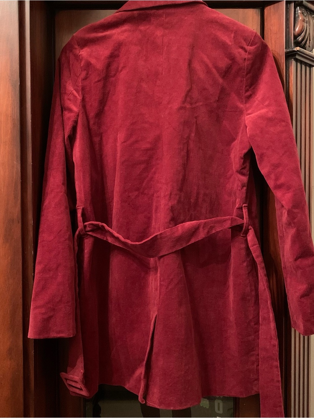 Women's Burgundy Corduroy Blazer Jacket Large Boho Western Retro Glam Career NEW - Picture 4 of 5